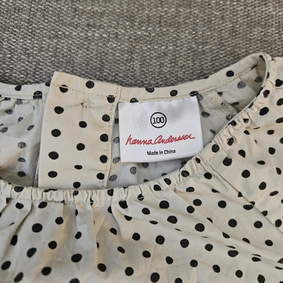 HANNA ANDERSSON IVORY POLKA DOT SHIFT DRESS GIRLS SIZE 100/4 - Picture 2 of 3